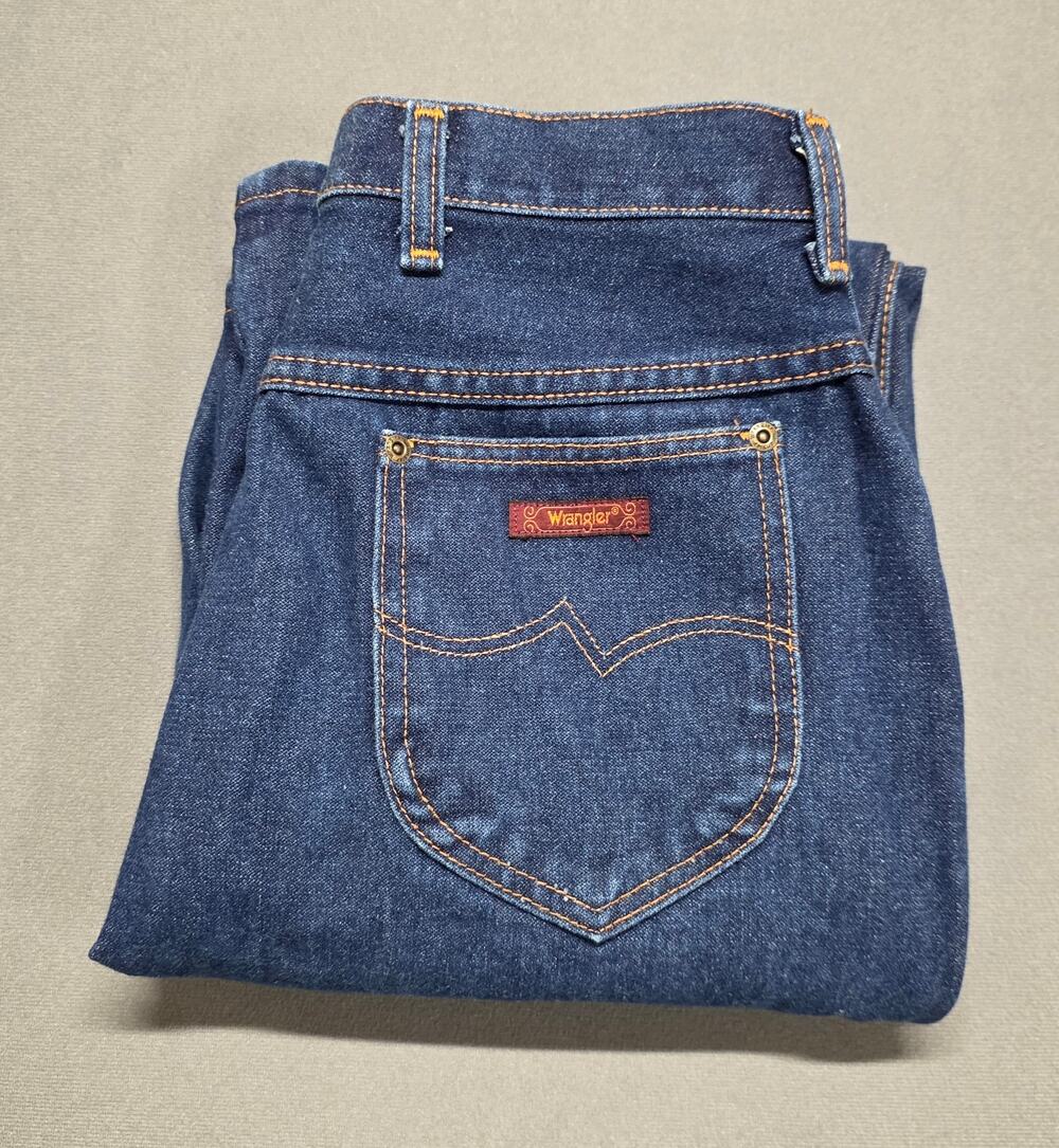 Vtg 70s 80s Wrangler Womens Jeans Misses 14 No Fault High Rise USA Hippie 27x34